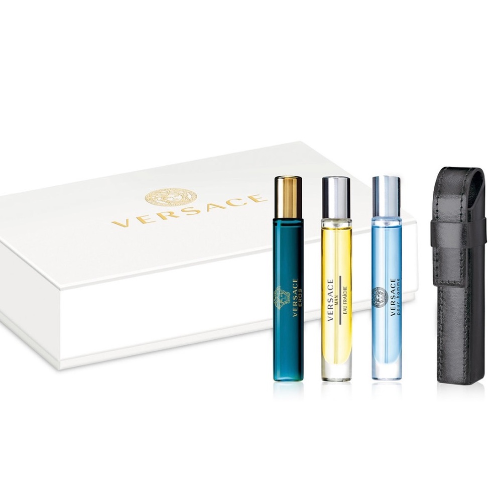 NIB VERSACE MEN COLOGNE 4PC TRAVEL SET